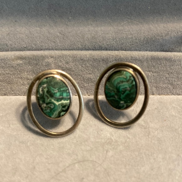 RARE “975” Vintage silver and turquoise earrings - Picture 1 of 3